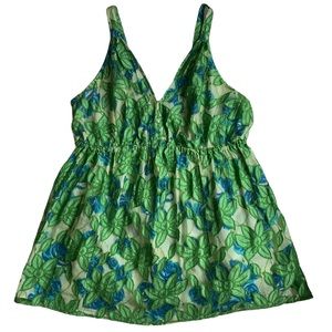 Lace overlay Lane Bryant blouse with drawstring adjustable waist - GORGEOUS!!